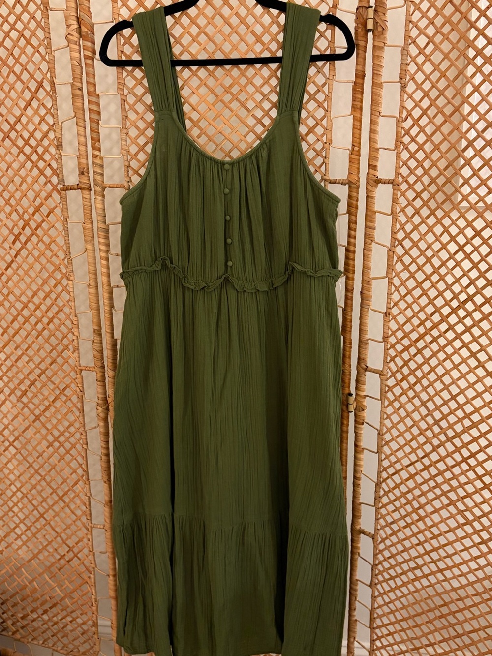 Time and Tru Olive Green Maxi Dress